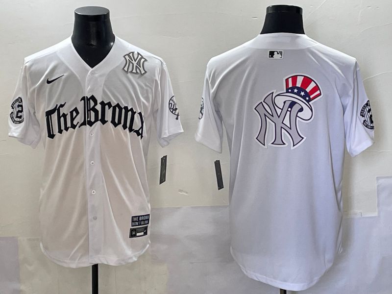 Men 2025 New York Yankees Blank White Five generations Joint Name Nike MLB Jersey style 20->new york yankees->MLB Jersey